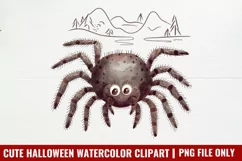 Cute Halloween Watercolor Clipart PNG Product Image 10