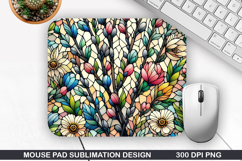 Mouse Pad Sublimation, Spring Flowers Mouse Pad PNG Design Product Image 1