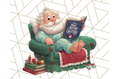 Santa’s Pajama Day Clipart, Cute Christmas Bedtime PNG Product Image 5