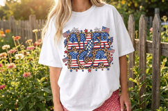Retro America Leopard pattern PNG T-Shirt|4th of July PNG Product Image 5