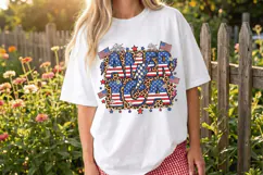 Retro America Leopard pattern PNG T-Shirt|4th of July PNG Product Image 5