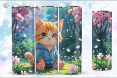 3 Cute Kitten Tumbler Sublimation, 20 oz Tumbler Wrap Product Image 3