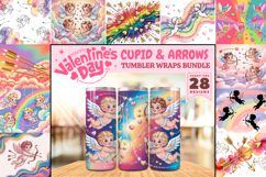 Valentine’s Day Cupid &amp; Arrows Tumbler Wrap PNG Big Bundle Product Image 1
