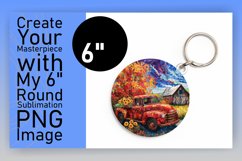 Vintage Truck Fall Beverage Round Design Print PNG Product Image 1