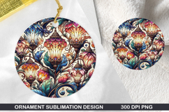 Flower Stained Glass Ornament PNG, Digital Download File Product Image 1