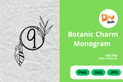 Botanic Charm Monogram -Elegant Floral Letters SVG, PNG, JPG Product Image 1