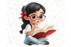 Cute Teacher Girls Clipart, School PNG, Teacher Sublimation Product Image 5