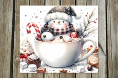Christmas snow with cocoa | 4 Watercolor tumbler designs Product Image 5