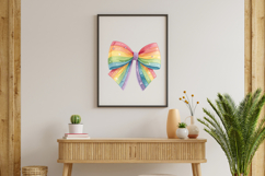 Sparkle Accent Rainbow Coquette Bow Clipart with Sparkle Product Image 8