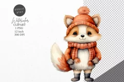 Christmas clipart, Fox clipart, Winter clipart Product Image 1