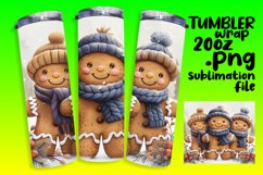 Holiday Gingerbread Tumbler Design 20oz Sublimation Wrap Product Image 1