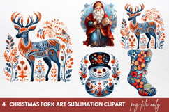 Christmas Fork Art Sublimation Clipart Christmas Fork Art Product Image 1