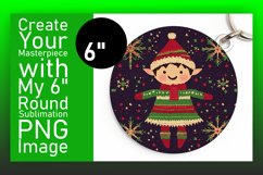 Whimsical Keychain Circle Design PNG , Holiday Product Image 1