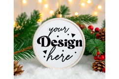Round Christmas ornament white blank mockup Product Image 1