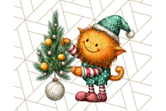 Christmas Monster Clipart, Funny Holiday Creature PNG Art Product Image 5