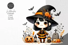 Halloween clipart, Witch clipart, Autumn clipart Product Image 1