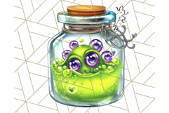 Halloween Monster Clipart PNG, Monsters in Jars, Spooky Png Product Image 5