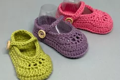 Mary Jane girl shoes crochet pattern 3 sizes PDF download Product Image 7