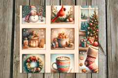 Xmas collage | vintage Skinny tumbler sublimation design P2 Product Image 5