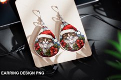 Stained Glass Christmas Cat Earring Design Product Image 1