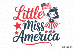 Little Miss America svg, Patriotic 4th of july Svg Product Image 1