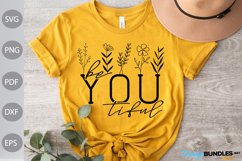 BE - YOU - TIFUL SVG Cut Files / Funny Girl SVG Design Product Image 1
