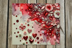 Watercolor hearts | 4 Skinny tumbler sublimationd designs2 Product Image 5