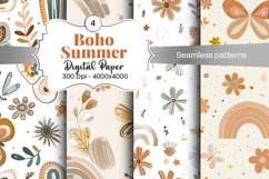 Summer Boho digital paper Seamless backgrounds Product Image 2