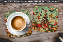 Christmas Coaster Sublimation, Christmas Coaster PNG Design Product Image 1