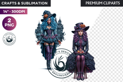 Fantasy Witch Clipart PNG, floral Witchcraft Art scrapbook Product Image 1