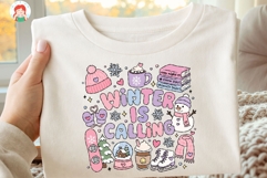 Retro Cozy Winter Clipart - Cute Pink Sublimation Graphics Product Image 9