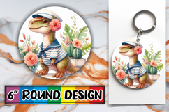 Joyful Ornaments Round Style PNG, Dino Product Image 1