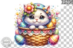Easter Cat Sublimation - Easter Clipart PNG Design Product Image 1