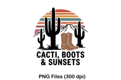 Cacti Boots Sunsets Svg, Western Cowgirl Svg, Desert Western Product Image 9