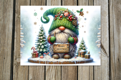 Christmas gnome | Watercolor xmas tumbler sublimation PL2 Product Image 5