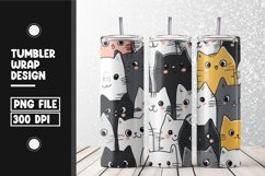 Cute cat pattern Tumbler Wrap | Sublimation | 20 oz Skinny Product Image 1