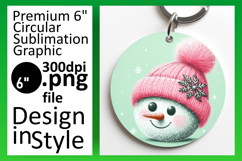 Whimsical Circle Design for Sublimation , Snowman Product Image 1