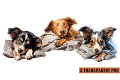 Cute Sleeping Dogs Clipart, Sleeping Dogs Vector Product Image 1