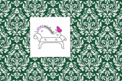 Dollhouse wallpaper green damask ornament vintage look digit Product Image 9