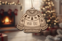 Christmas Sweater Ornament Laser Cut | Glowforge | SVG Product Image 1