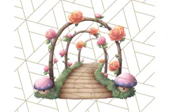 Princess Castle Clipart PNG, Enchanted Garden Artwork Product Image 5