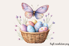 Pastel Easter Butterflies Clipart PNG Product Image 1