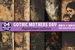 Gothic Mothers Day Digital Paper Bundle PNG Product Image 10