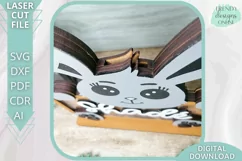 Bunny Money Box svg, Coin Bank svg, Glowforge laser svg Product Image 2