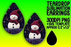 Creative Teardrop Design for Earrings , Snowman Product Image 1