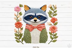 Raccoon Faux Embroidery Png Sublimation 3 Product Image 2