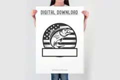 Bass Fishing Svg American Flag Fish Cut File for Cricut Product Image 2
