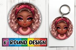 Cozy Circle Car Coaster Sublimation, Love Girl Product Image 1