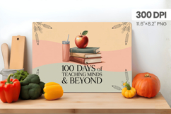 100 days of school Cutting Board PNG Design, Teacher PNG Product Image 1