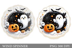 Cute Ghost Wind Spinner Design. Cute Halloween Wind Spinner Product Image 1